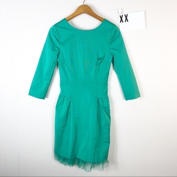 NWT JCREW sheath dress with tulle hem Sz 0 - Picture 2 of 6